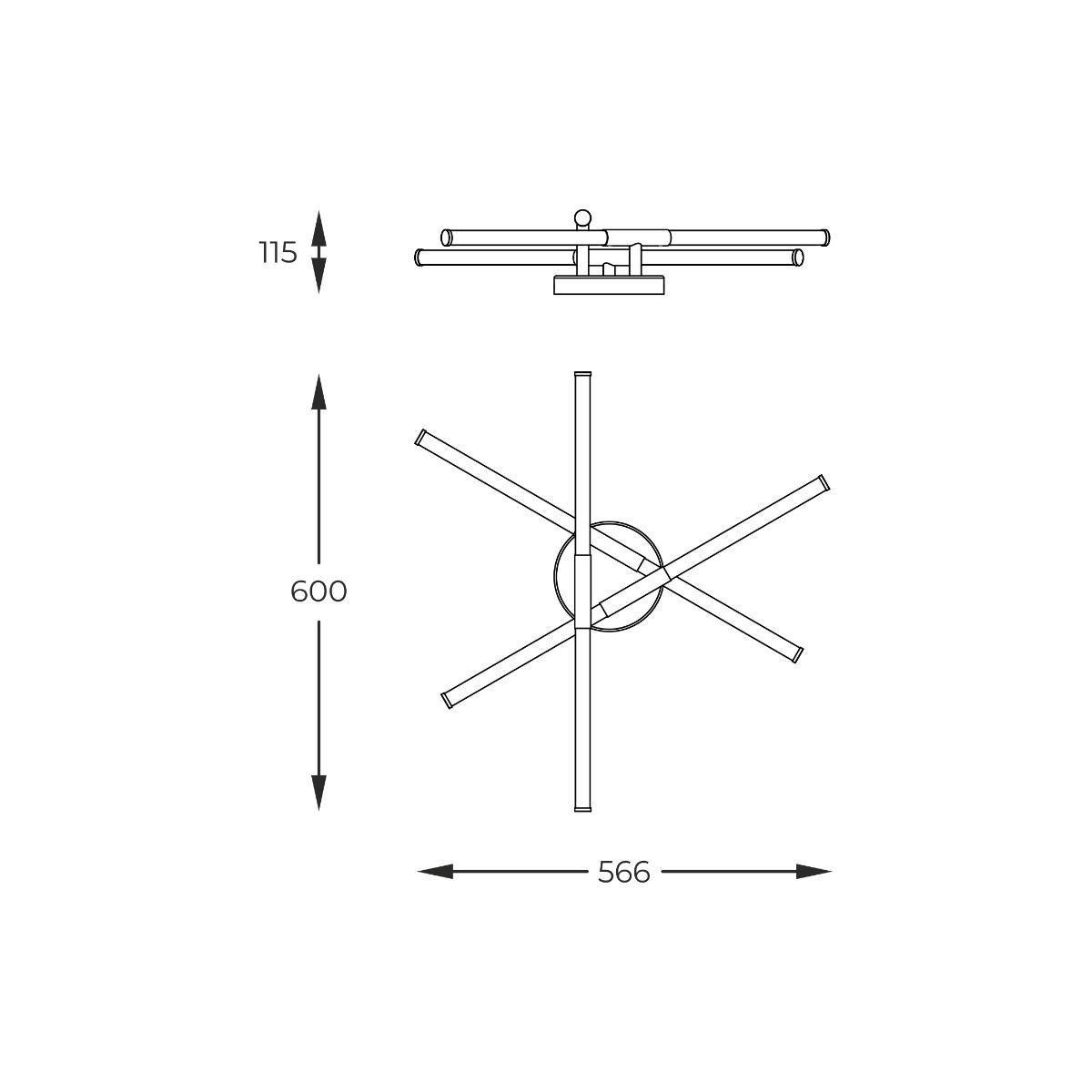 1006 LAUTARO LAMPA SUFITOWA CZARNA/BLACK