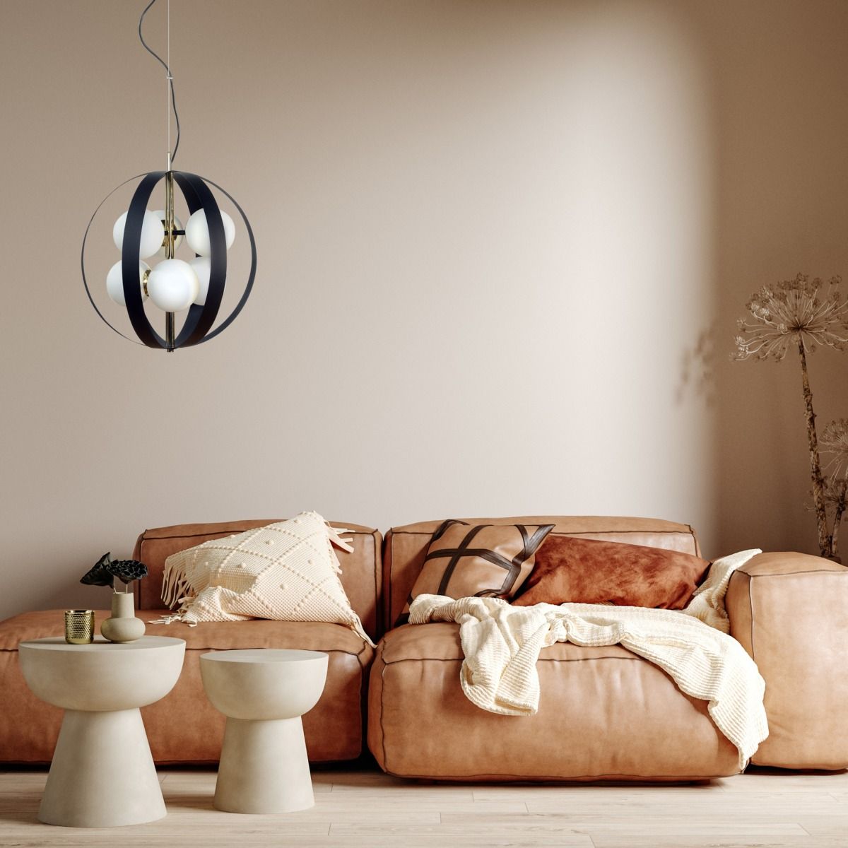 1138 Lampa wisząca NELA 50 cm czarno-złota /black-gold