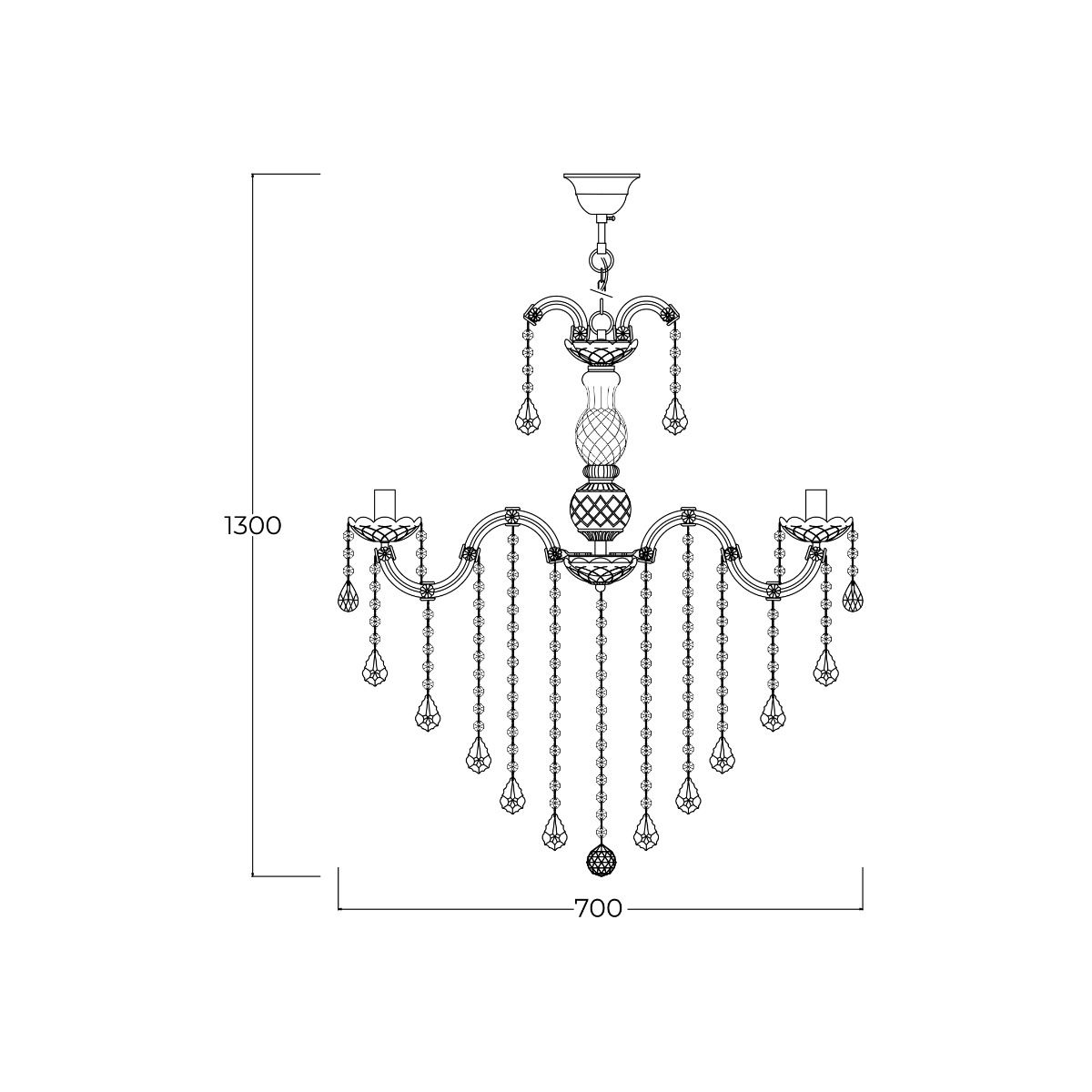 Lampa wisząca CHATEAU 14004/8-GLD