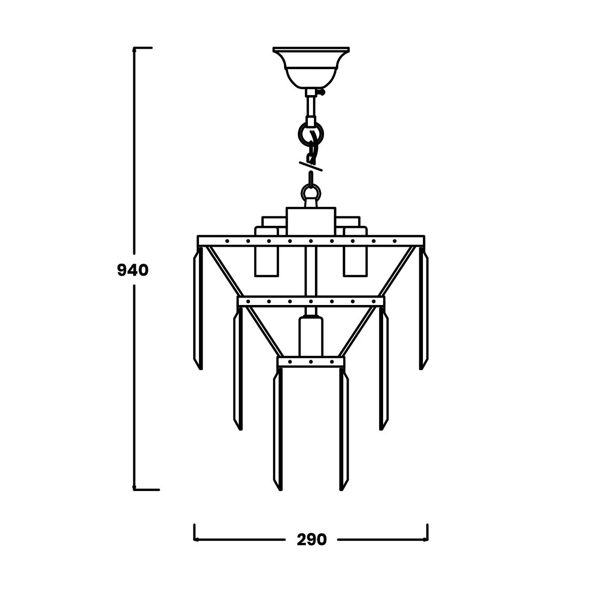 Lampa wisząca AMEDEO 17106/3+1-CHR