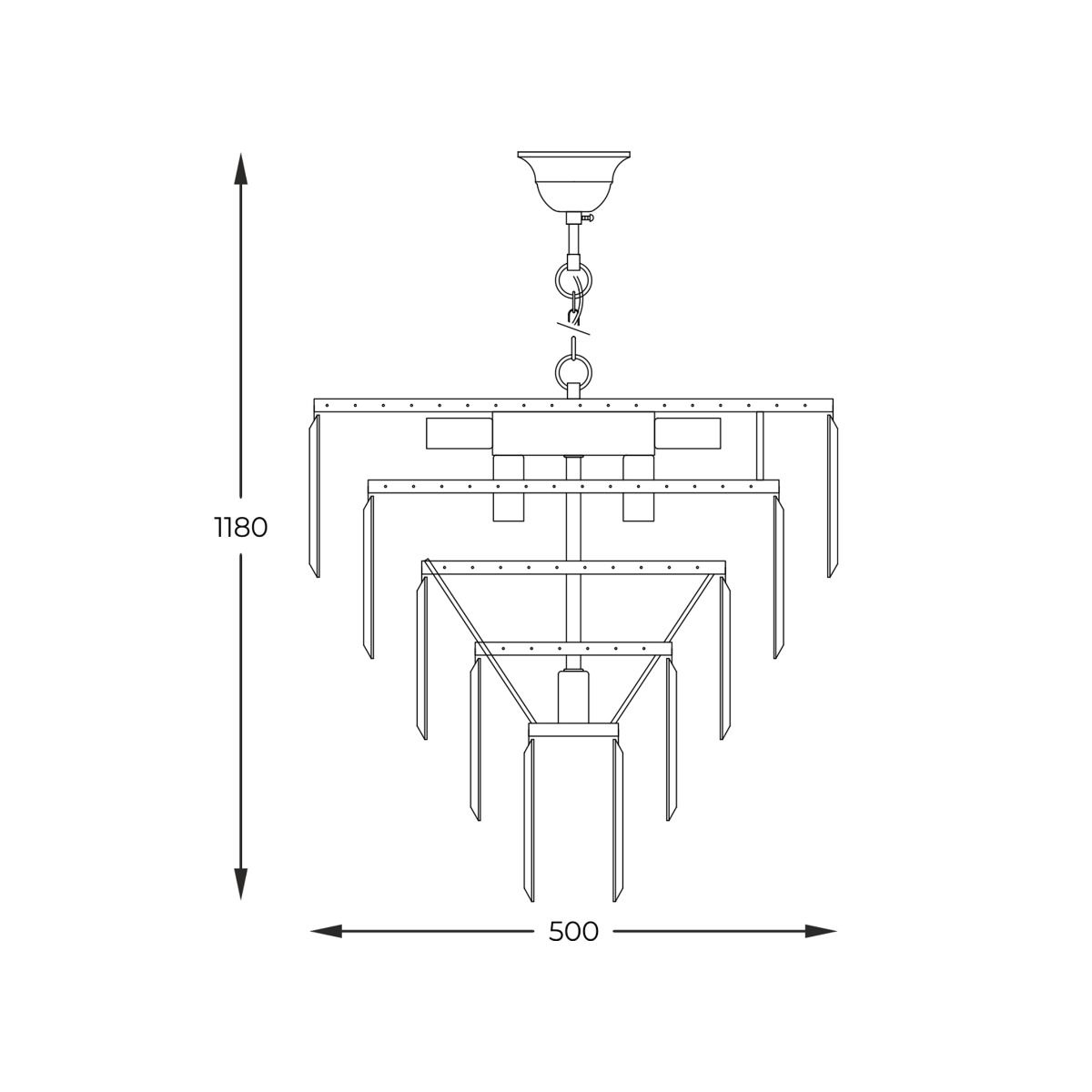 Lampa wisząca AMEDEO 17106/6+3+1-GD+CL