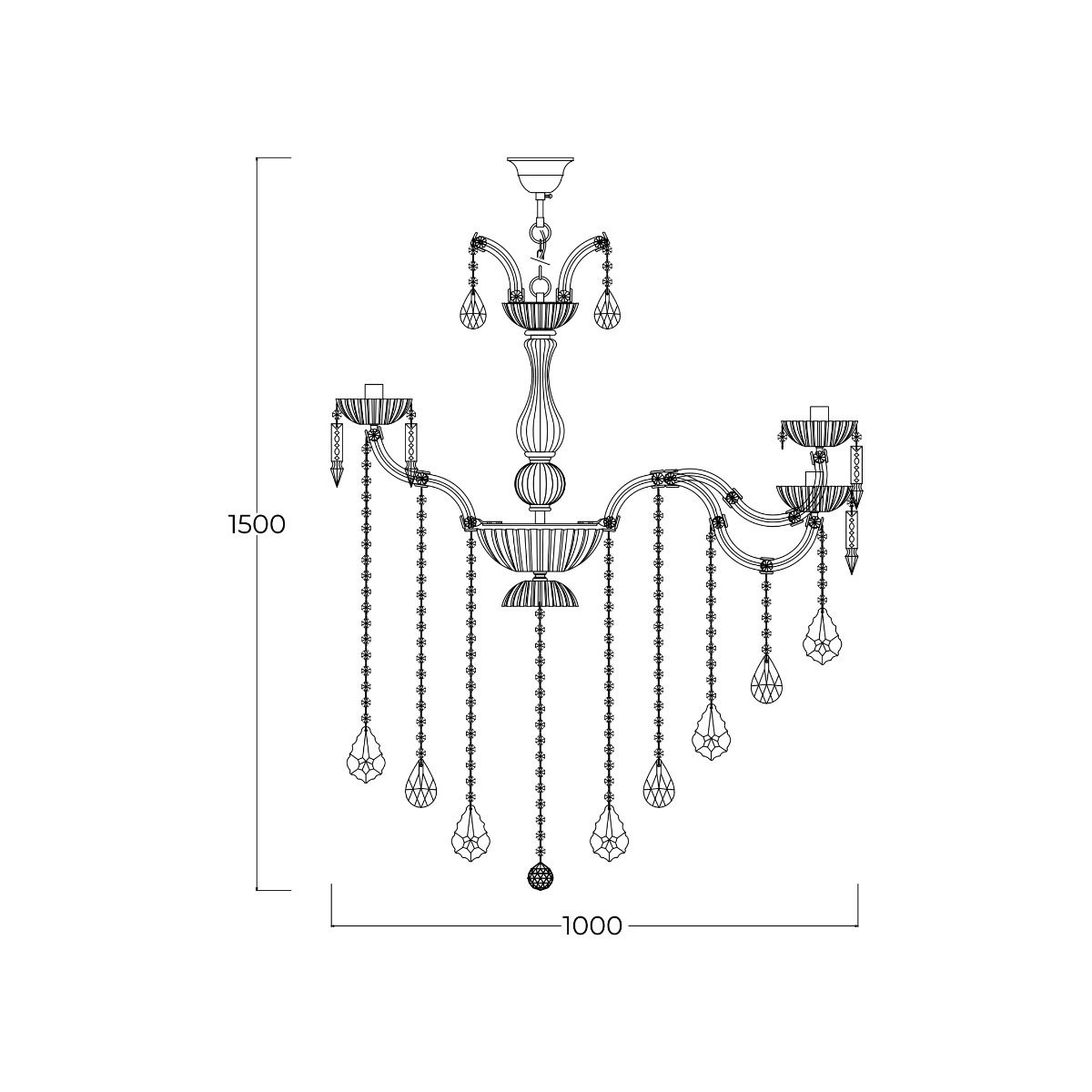 Lampa wisząca CHATEAU 17801/10+5-GLD