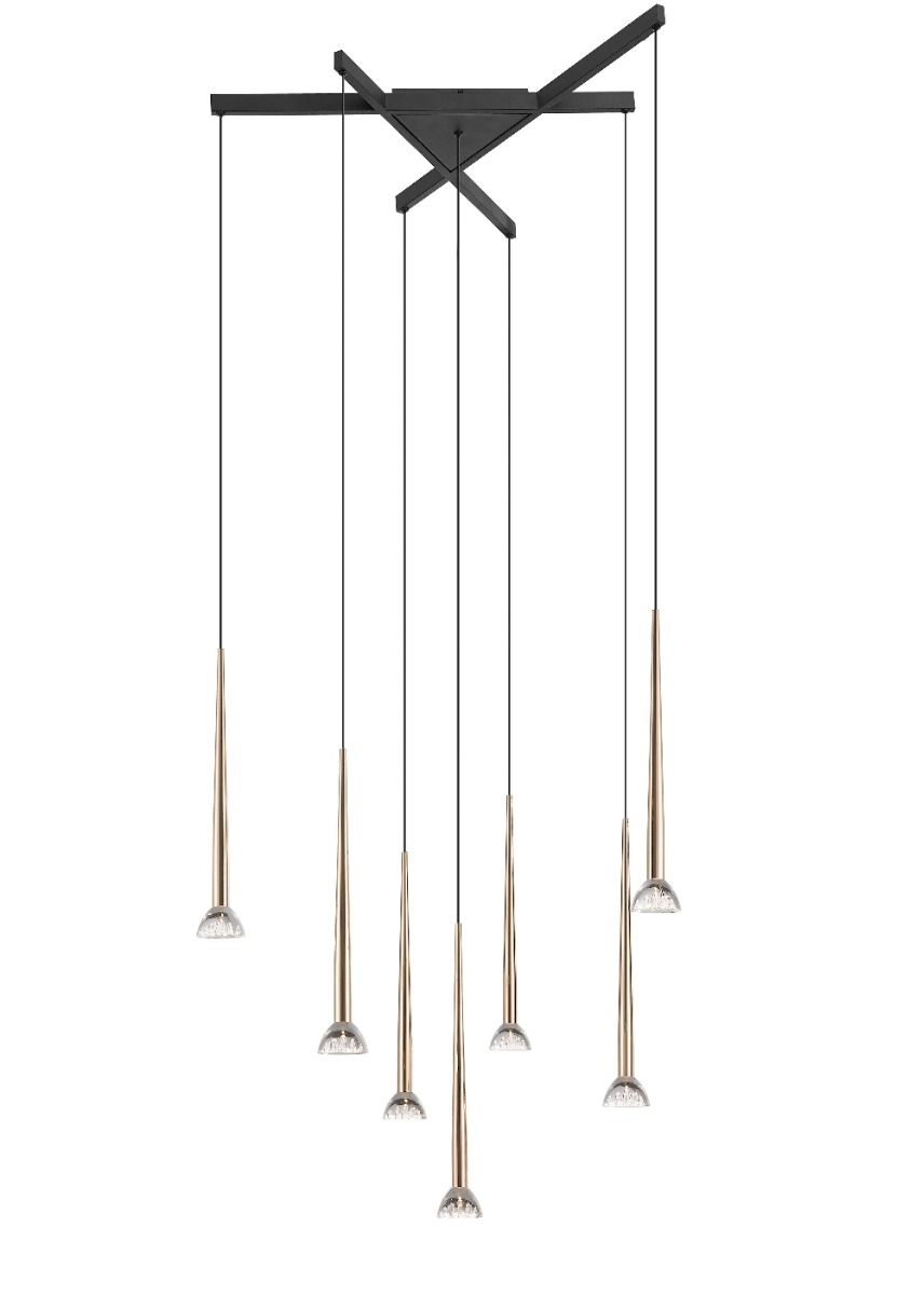 P0603-07C-SDB1 BOSTON LAMPA WISZĄCA MATT BLACK+FRENCH GOLD