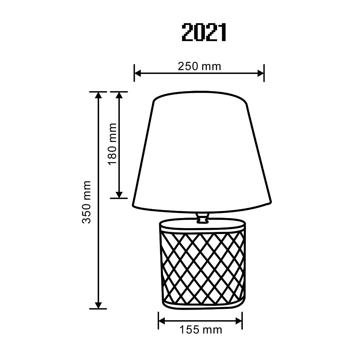 2021 LAMPA STOŁOWA BIAŁO-SZARA/WHITE-GREY