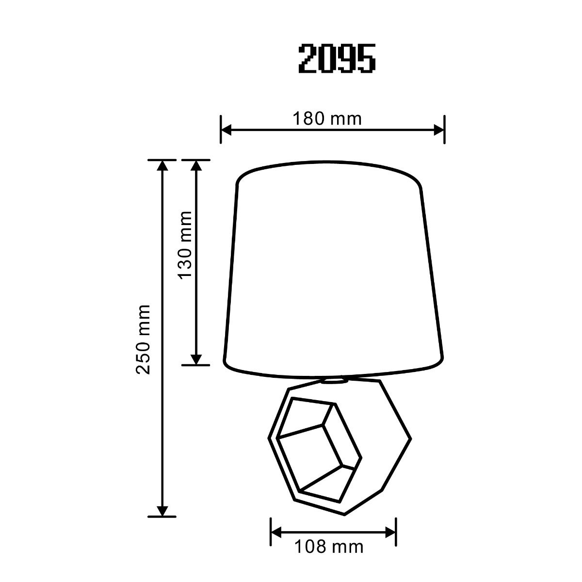 2095 LAMPA STOŁOWA BIAŁO-CZARNA/WHITE-BLACK