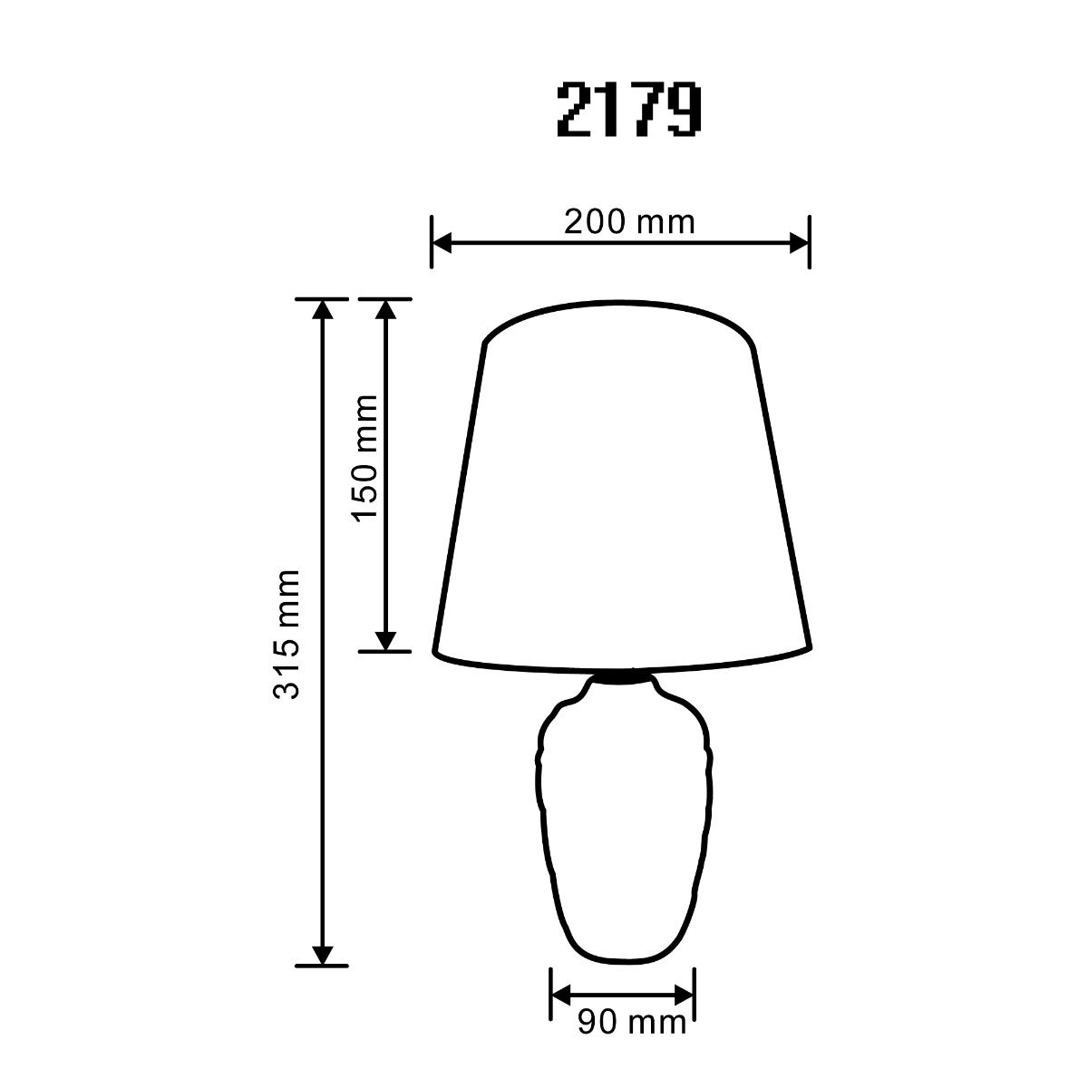 2179 LAMPA STOŁOWA CZARNO-BIAŁA/BLACK-WHITE