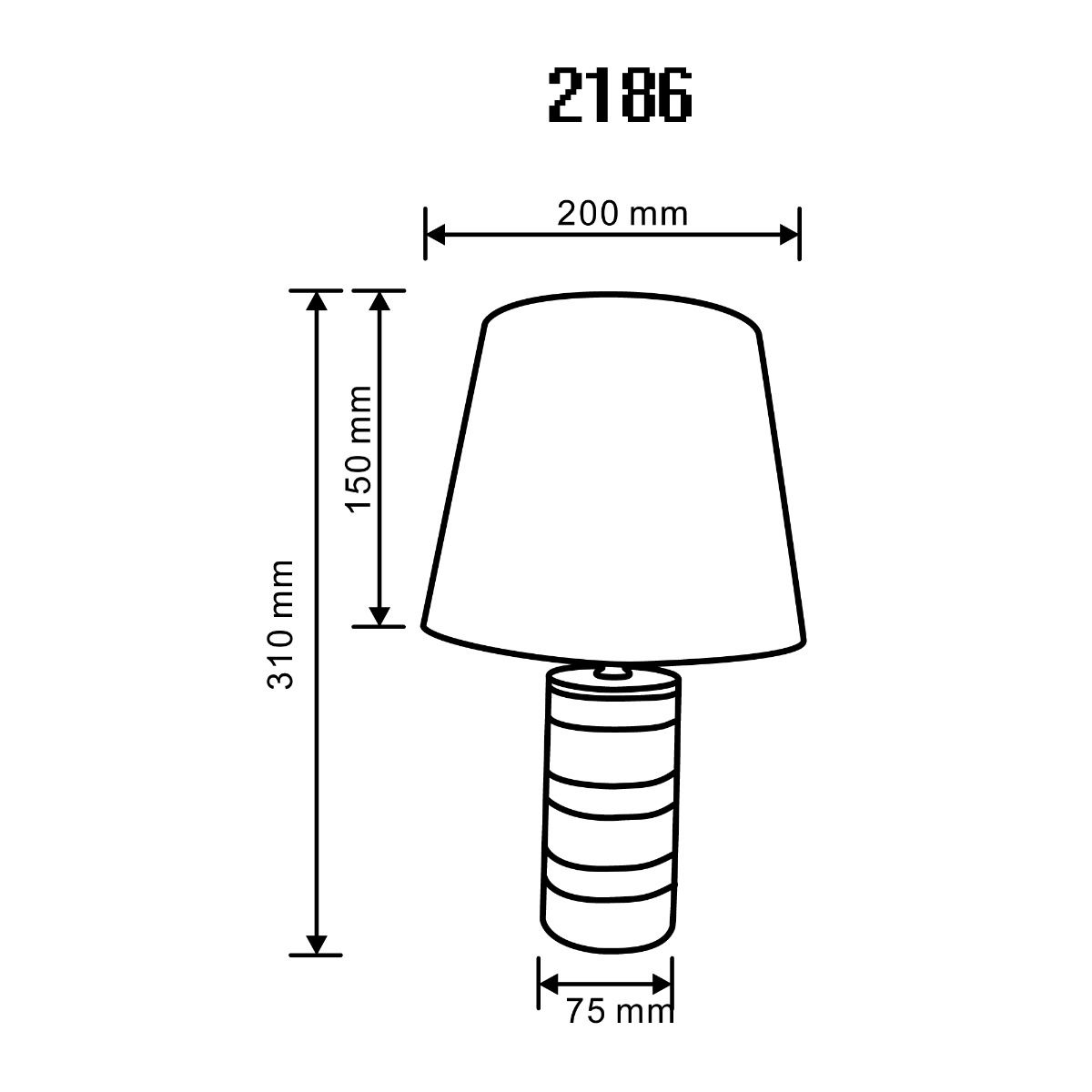  2186 LAMPA STOŁOWA SREBRNO-CZARNA/SILVER-BLACK