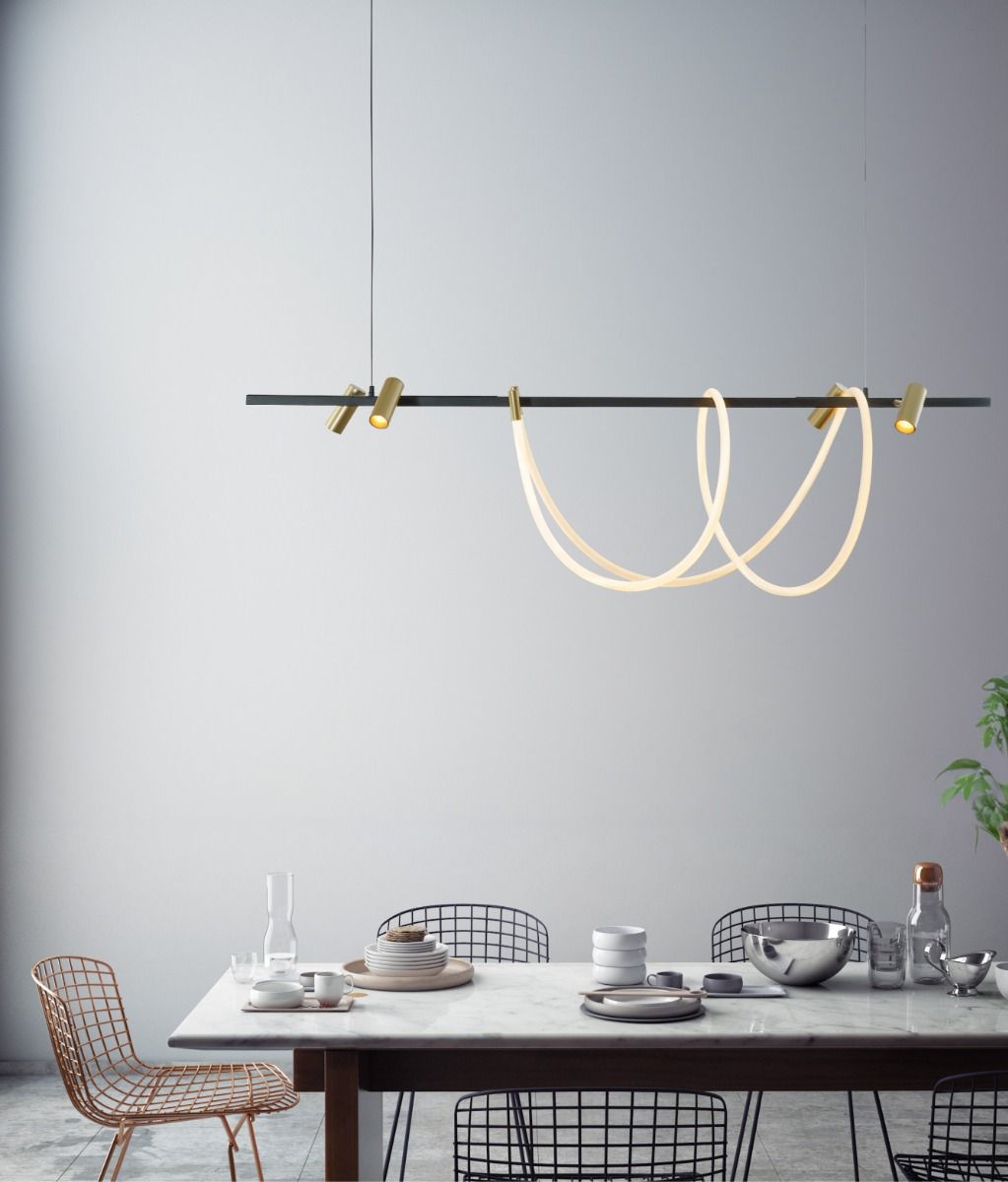 2200277L BALBO LAMPA WISZĄCA ZŁOTA-CZARNA/GOLD-BLACK
