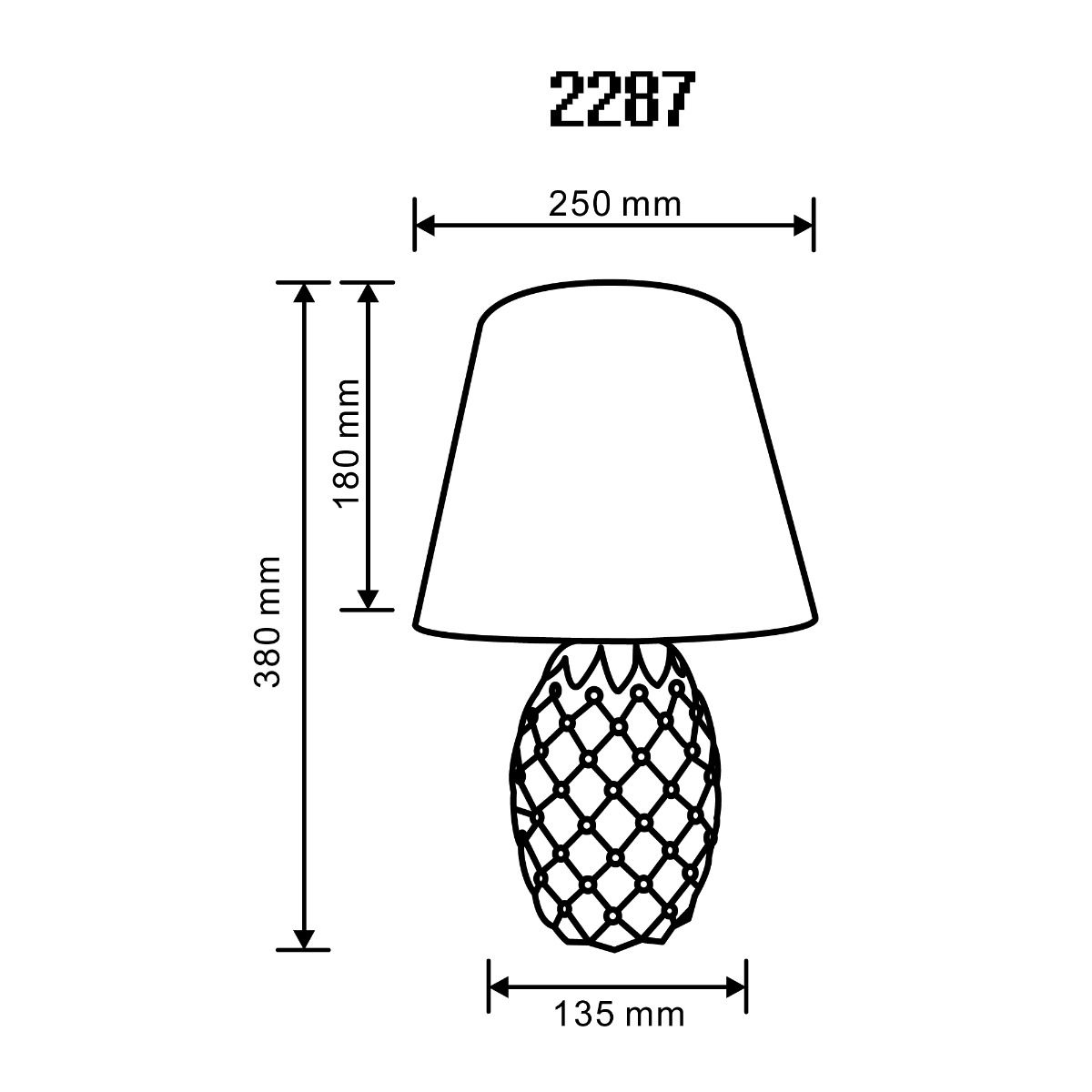 2287 LAMPA STOŁOWA NIEBIESKO-BIAŁA/BLUE-WHITE