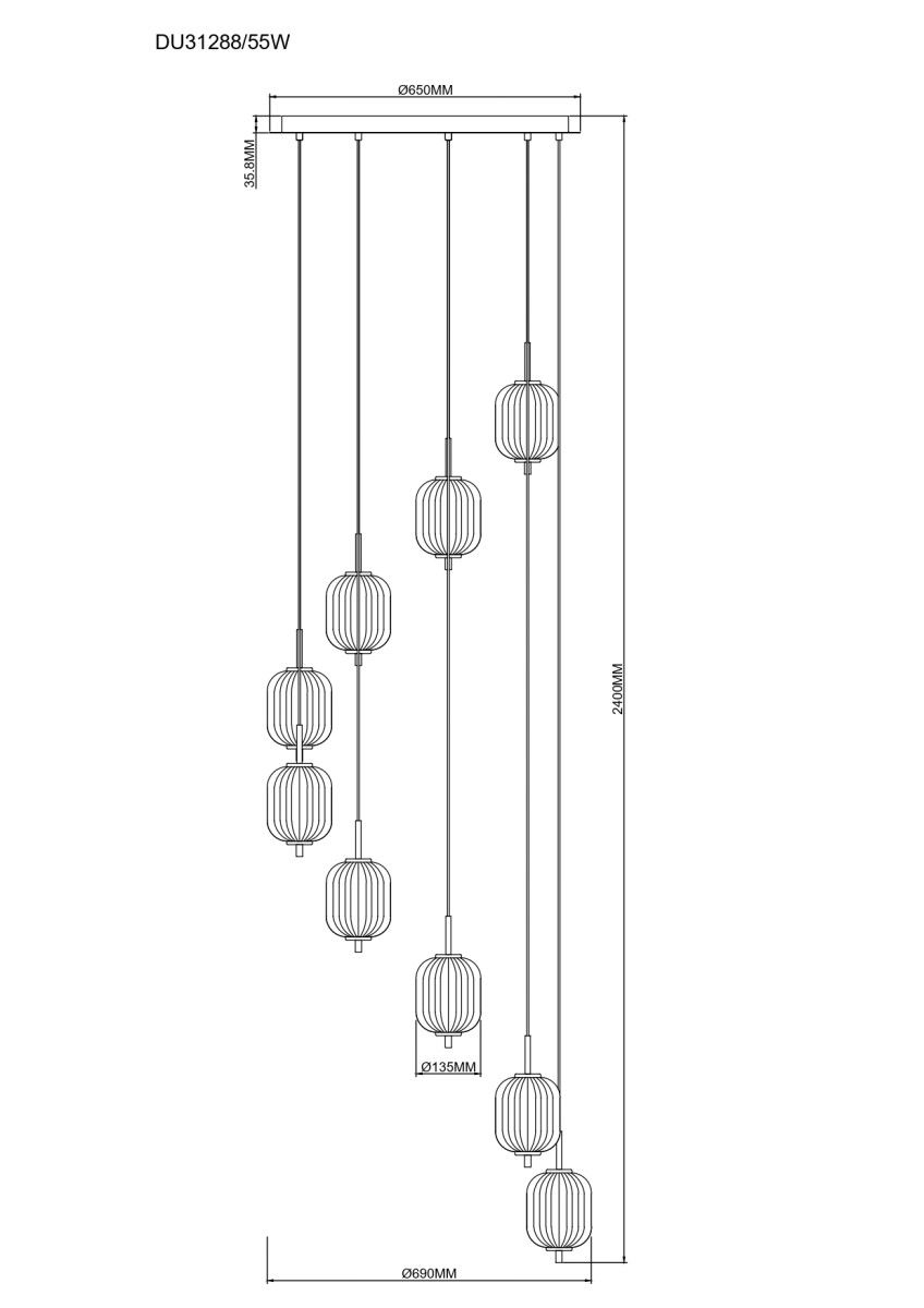 Lampa wisząca AKARI DU31288/55W