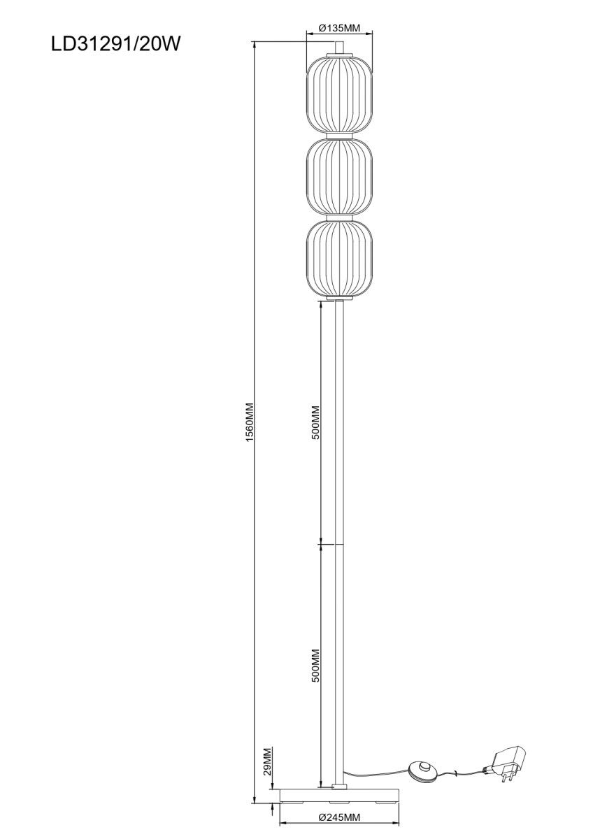 Lampa podłogowa AKARI LD31291/20W