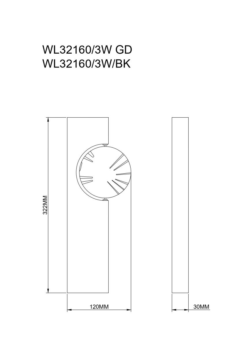 Kinkiet FLUX WL32160/3W/GD