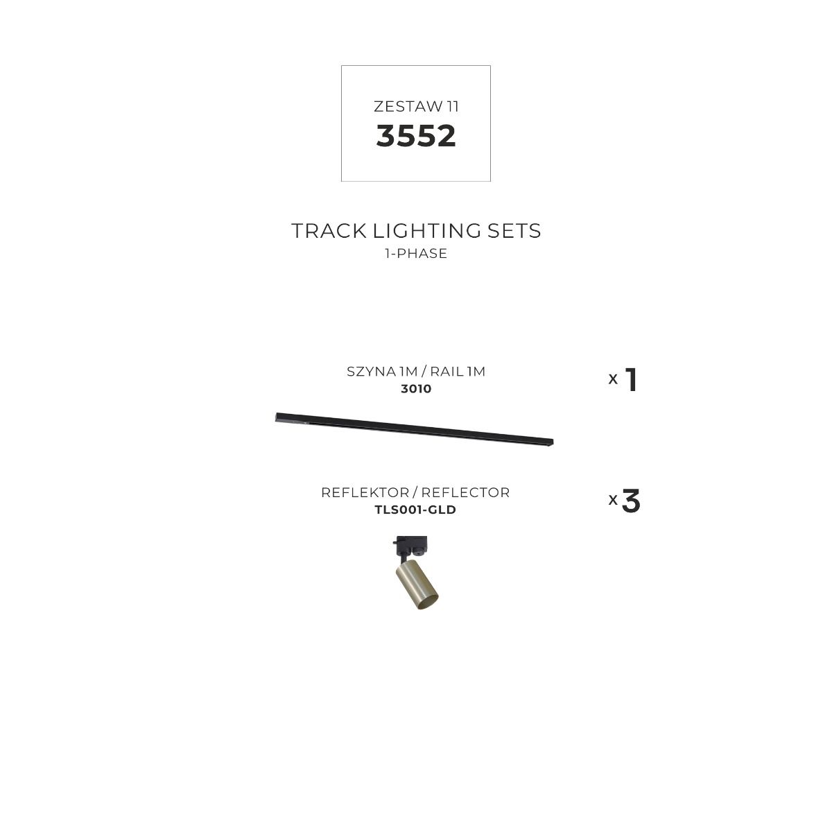 3552 Zestaw 11 szynoprzewody BLACK/GOLD jednoobwodowy