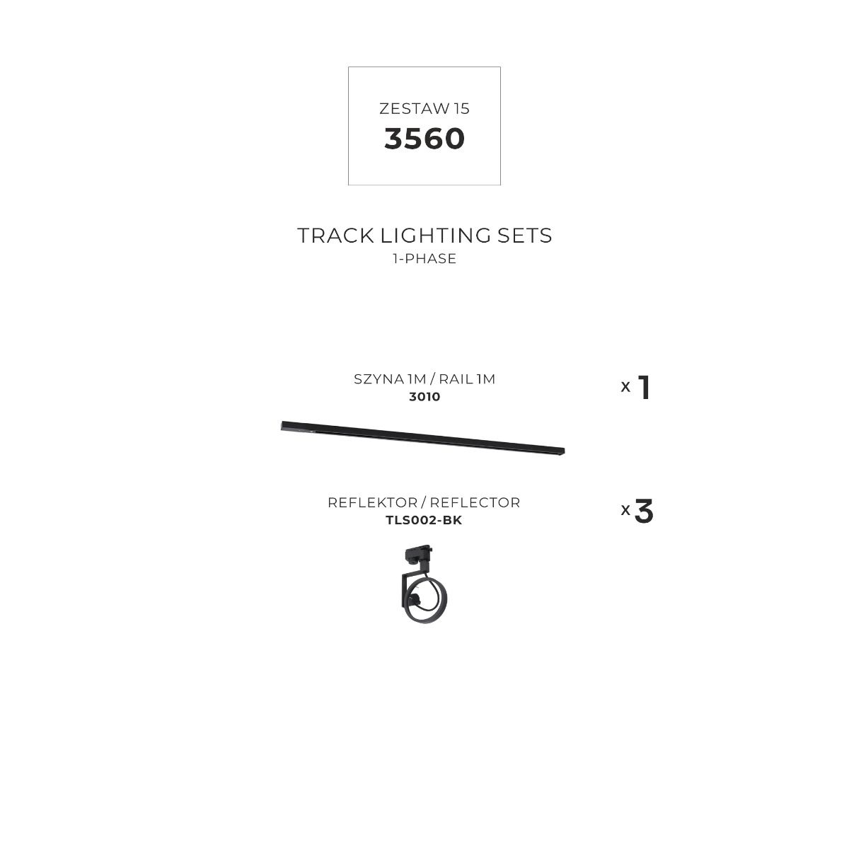 3560 Zestaw 15 szynoprzewody BLACK jednoobwodowy
