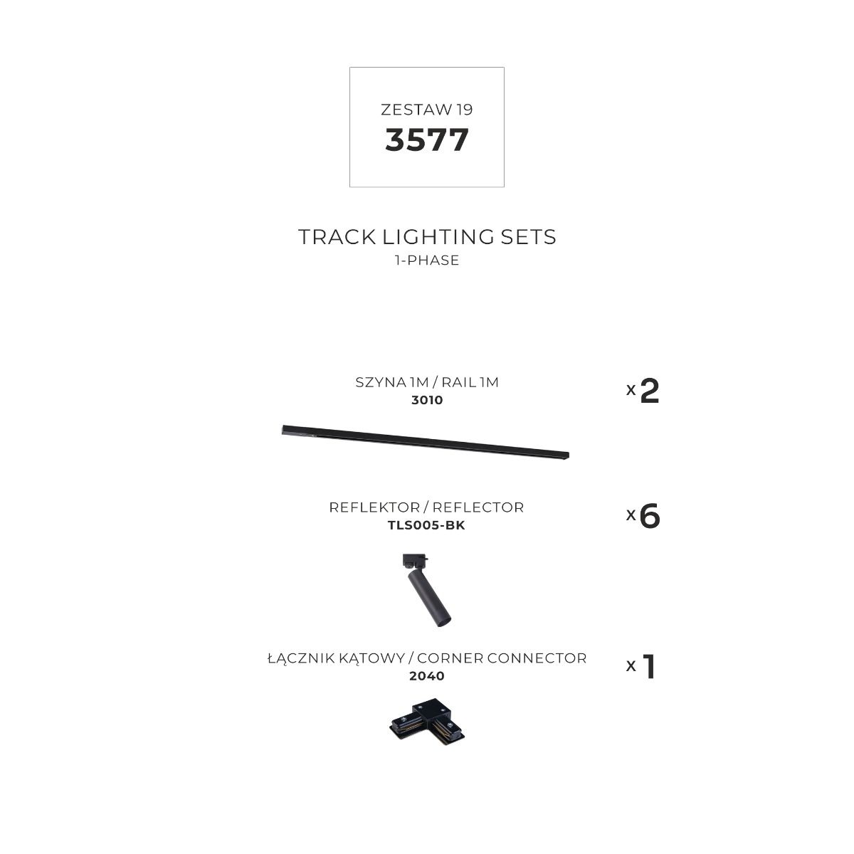 3577 Zestaw 18 szynoprzewody BLACK jednoobwodowy