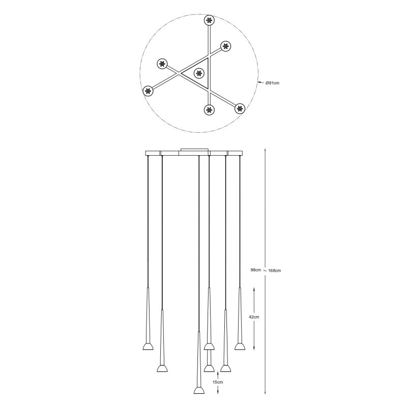 P0603-07C-SDB1 BOSTON LAMPA WISZĄCA CZARNY MAT+ZŁOTO