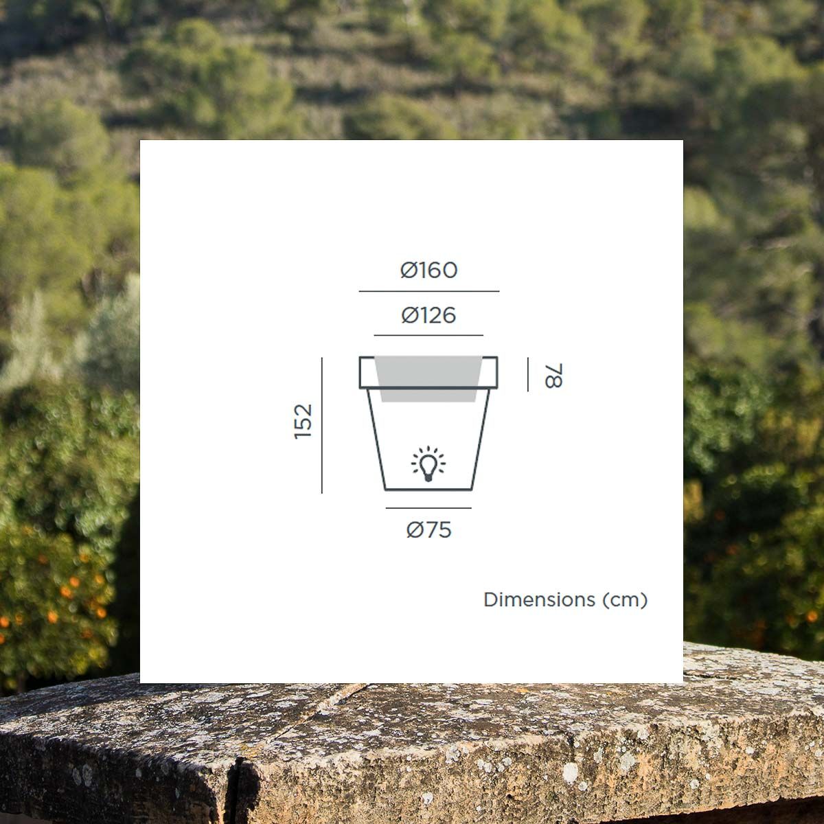 Doniczka solarna CAMELIA LED JDNMGN160XXSSNW