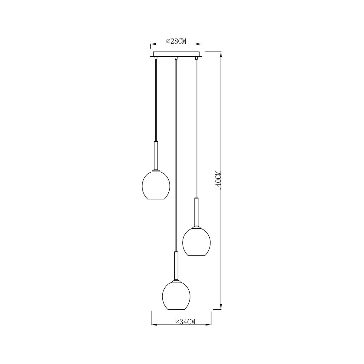 Lampa wisząca MONIC MD1629-3B chrom