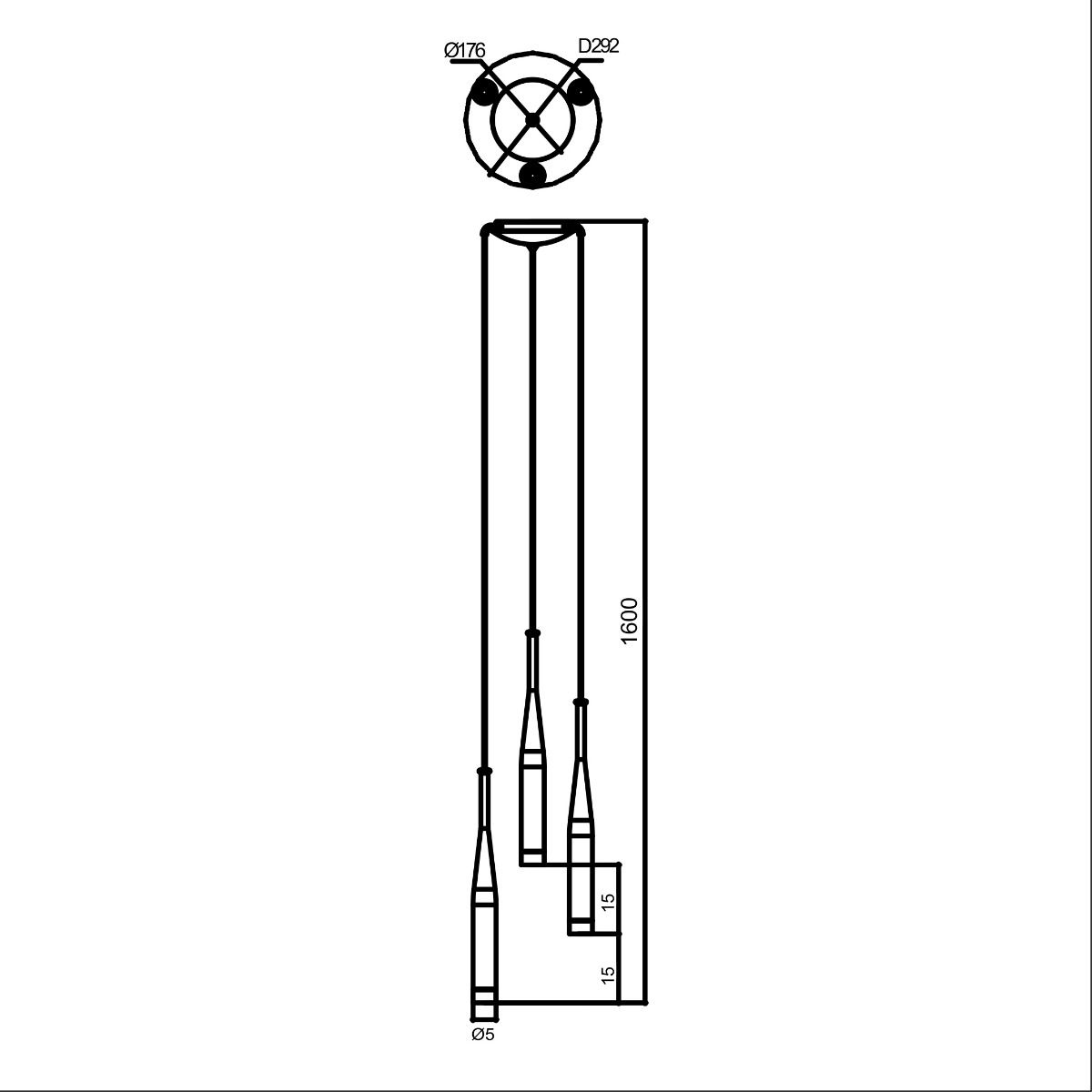Lampa wisząca CONTE MD1998A-3GL