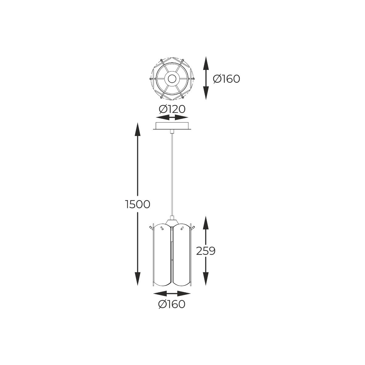 MD3523-1-EBCN NIRA LAMPA WISZĄCA CZARNA/BLACK