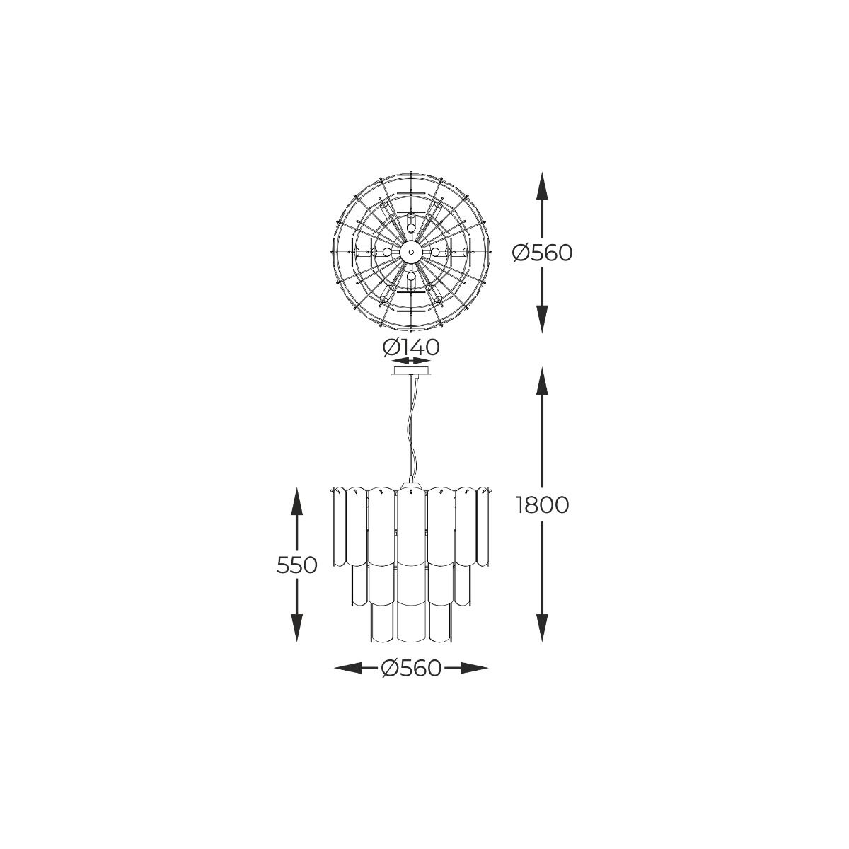 MD3523-14L-EBCN NIRA LAMPA WISZĄCA CZARNA/BLACK