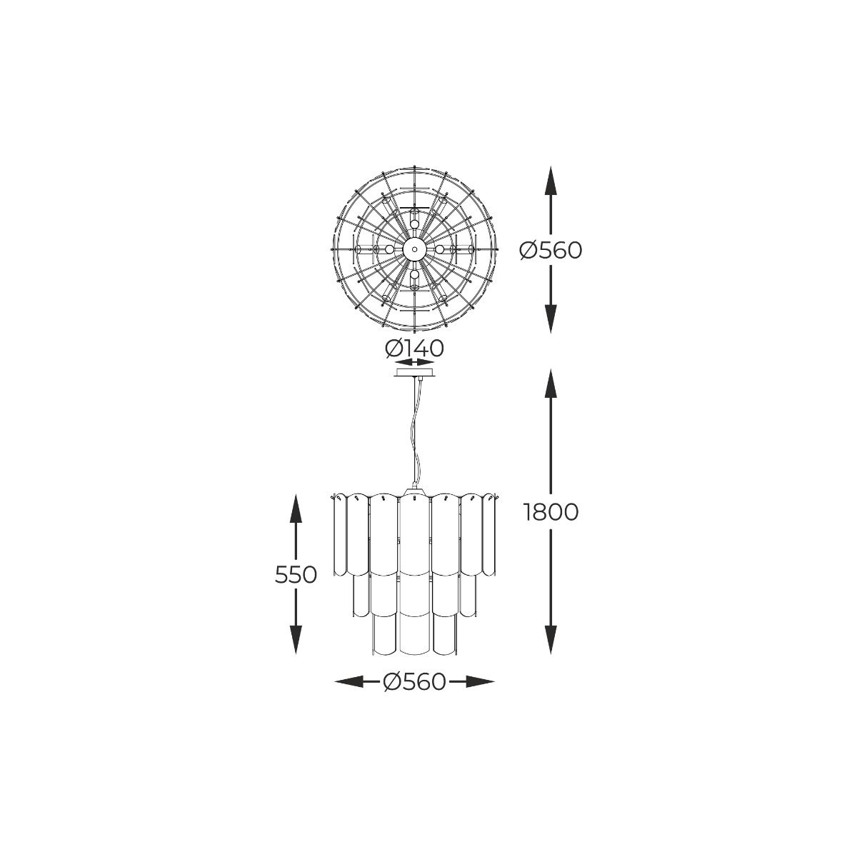 MD3523-14L-EGN NIRA LAMPA WISZĄCA ZŁOTA/GOLD