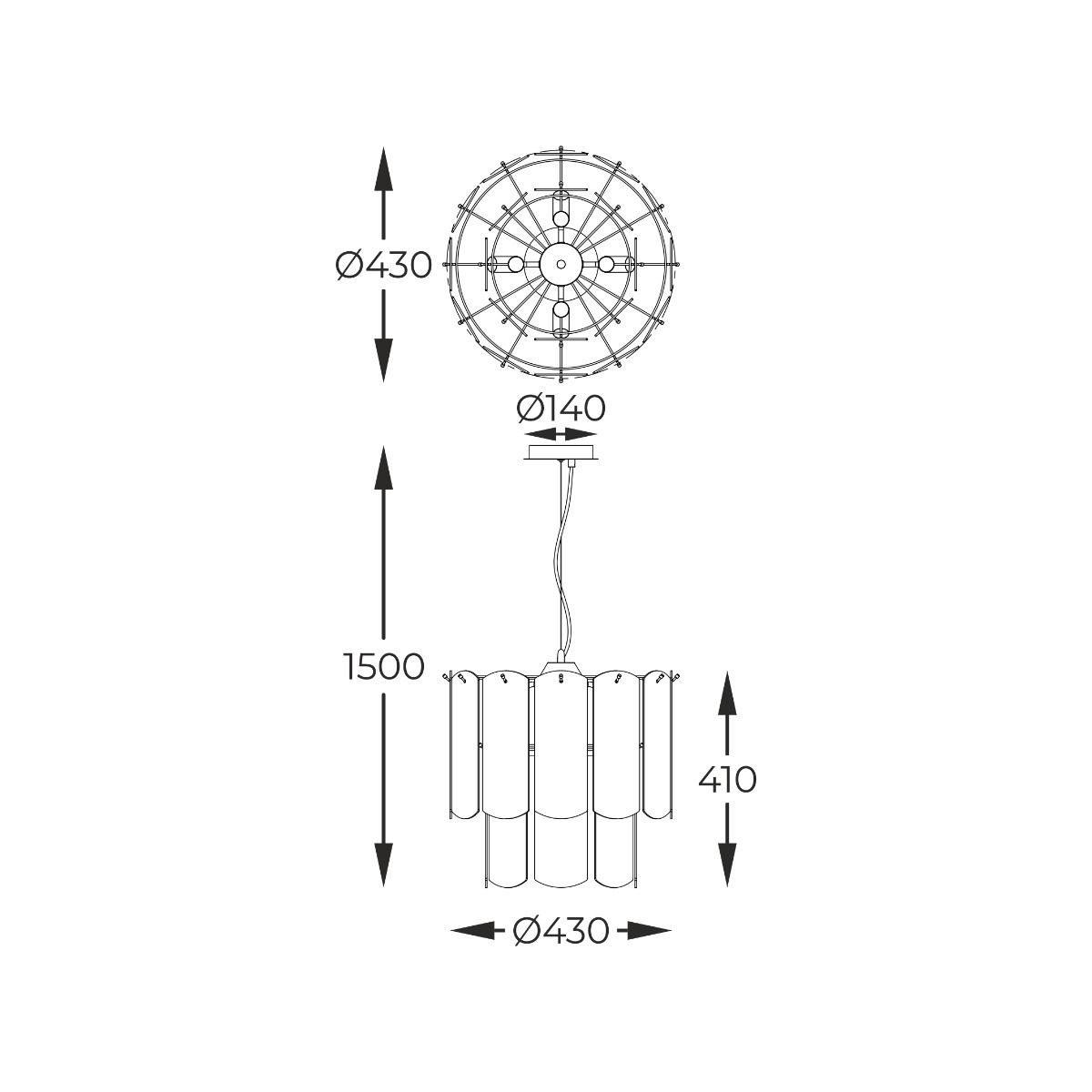 MD3523-8M-EGN NIRA LAMPA WISZĄCA ZŁOTA/GOLD