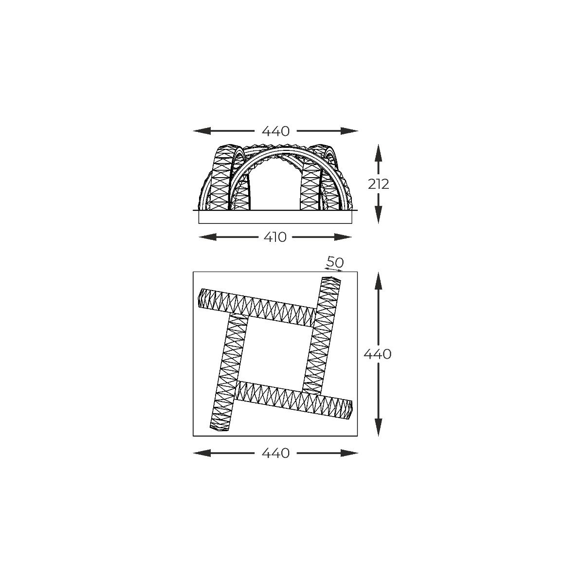 MX3274-4-3BCT TULA LAMPA SUFITOWA CZARNA/BLACK