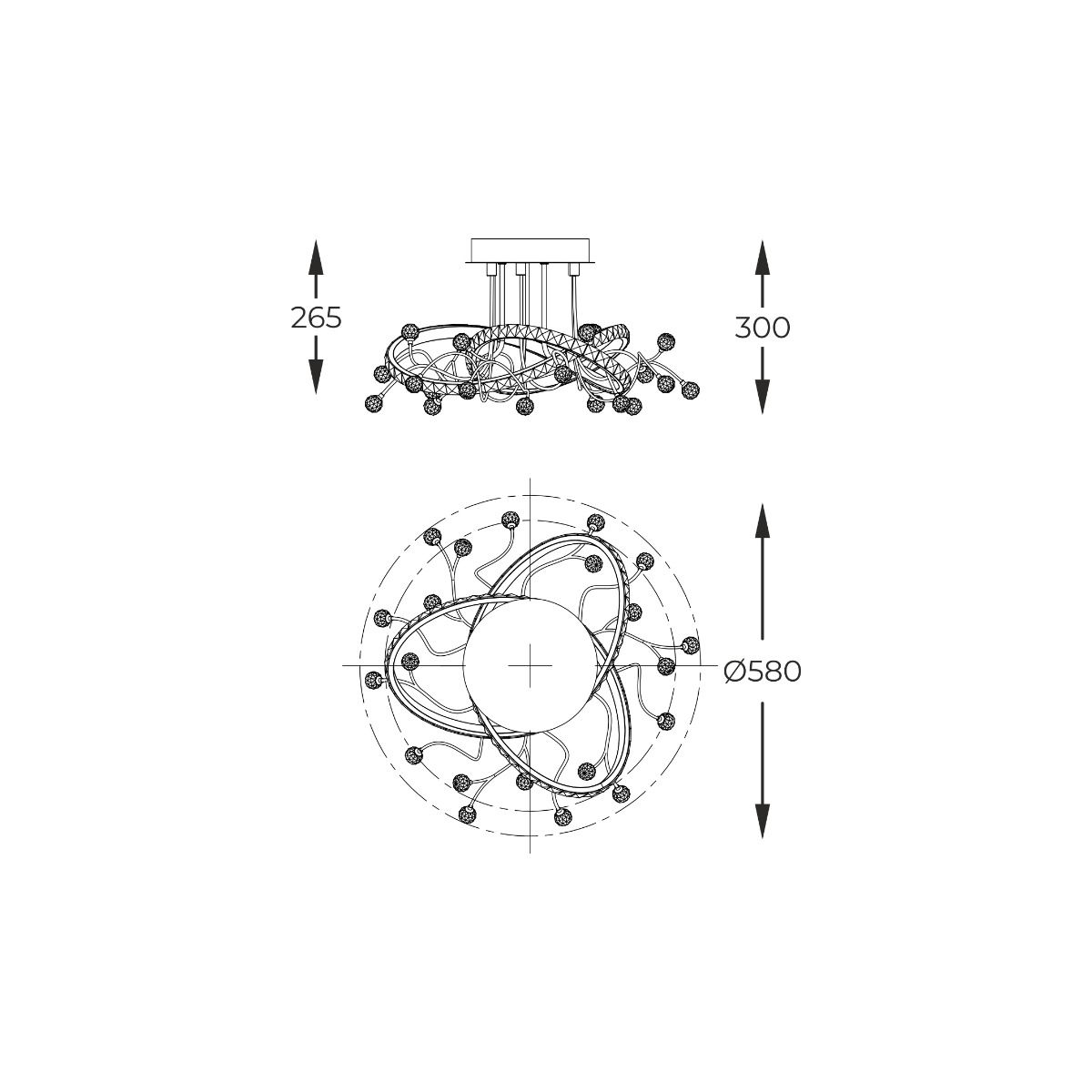 MX3481-1S-3BCT MAIA LAMPA SUFITOWA CZARNA/BLACK