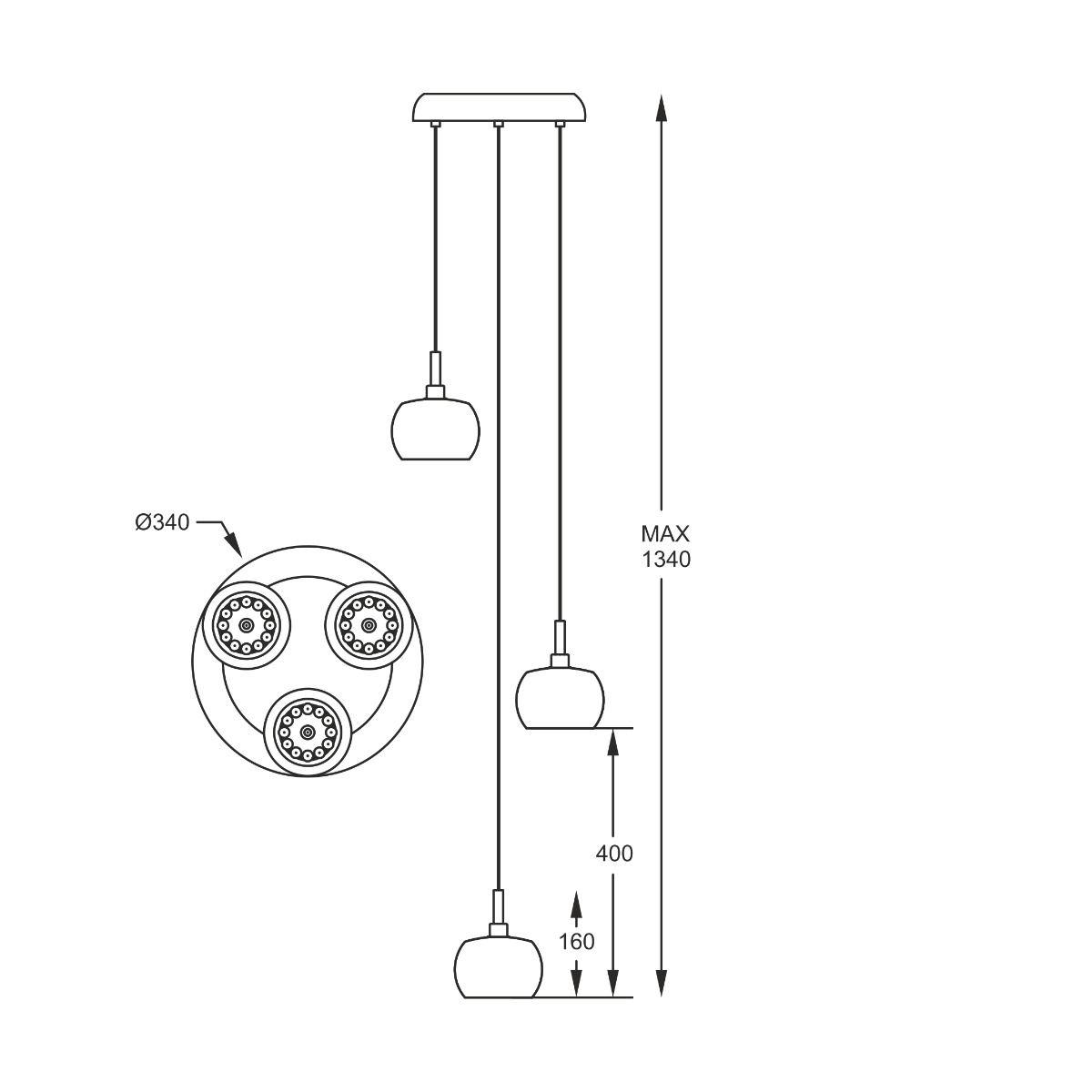 Lampa wisząca CRYSTAL P0076-03M-B5FZ