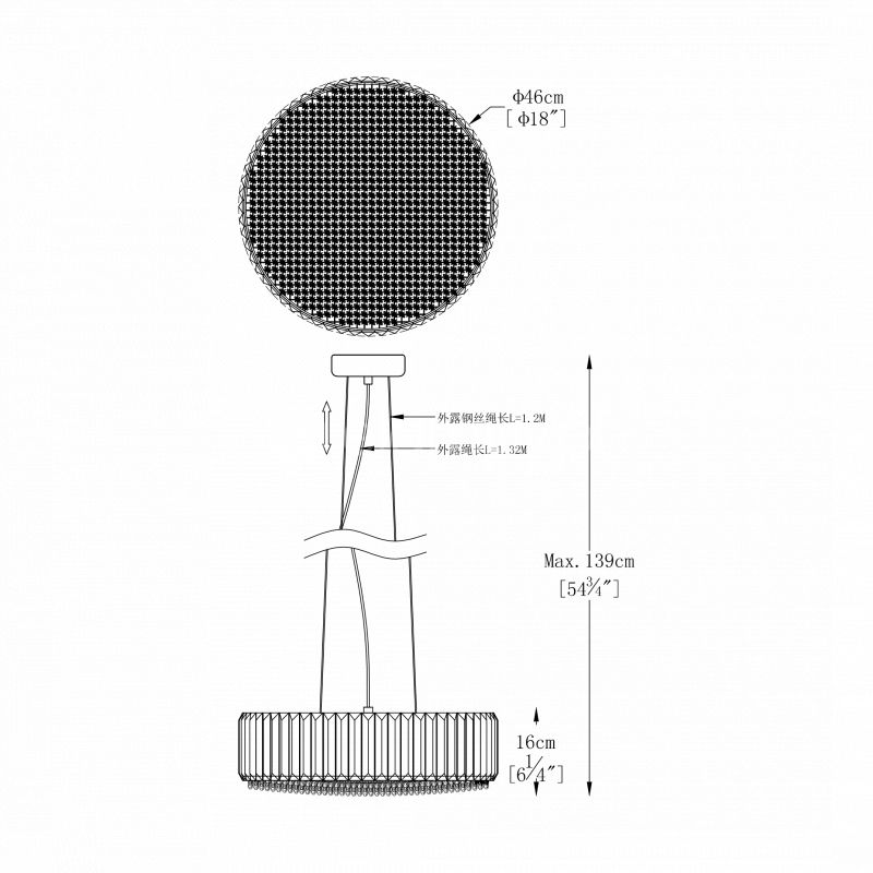Lampa wisząca PRINCE  P0360-05B-F4AC