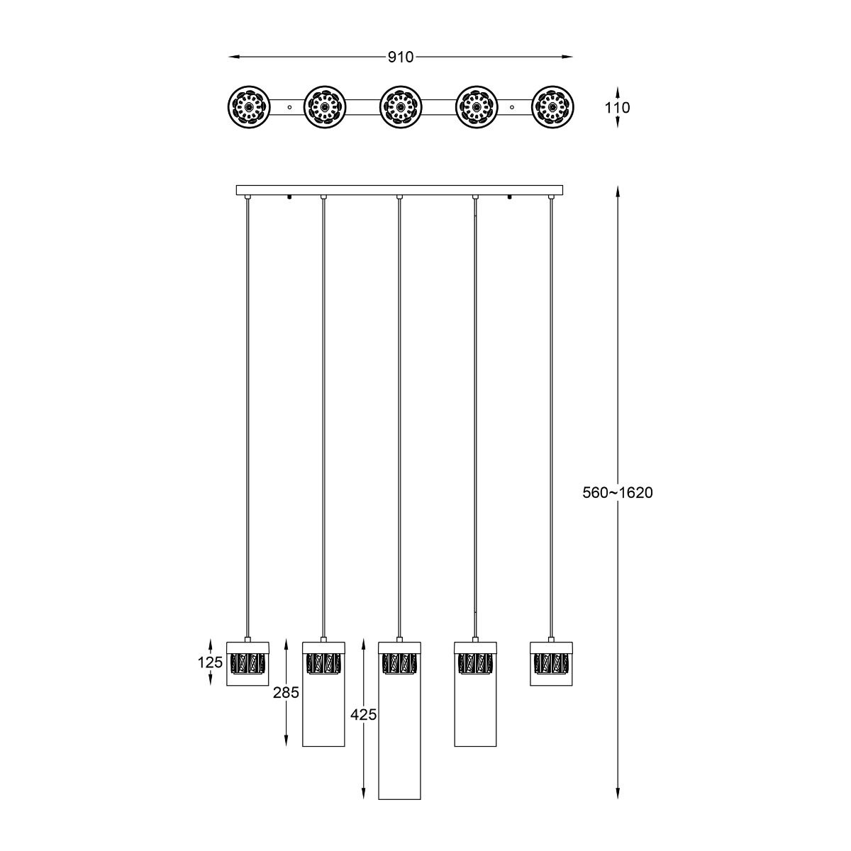 Lampa wisząca GEM P0389-05E-B5AC