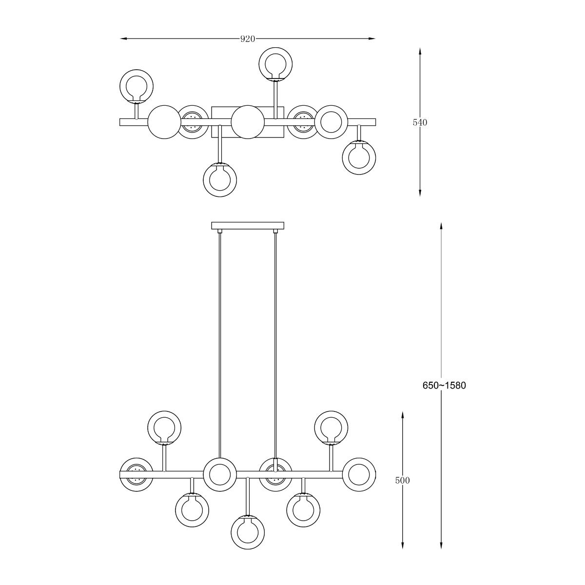 Lampa wisząca RIANO P0454-09B-SDGF