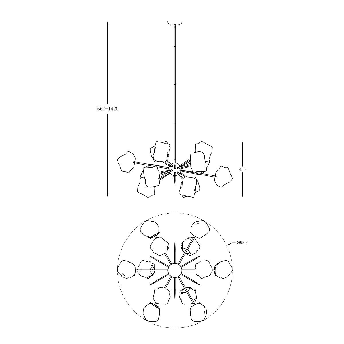 Lampa wisząca ROCK P0488-12P-U8AC