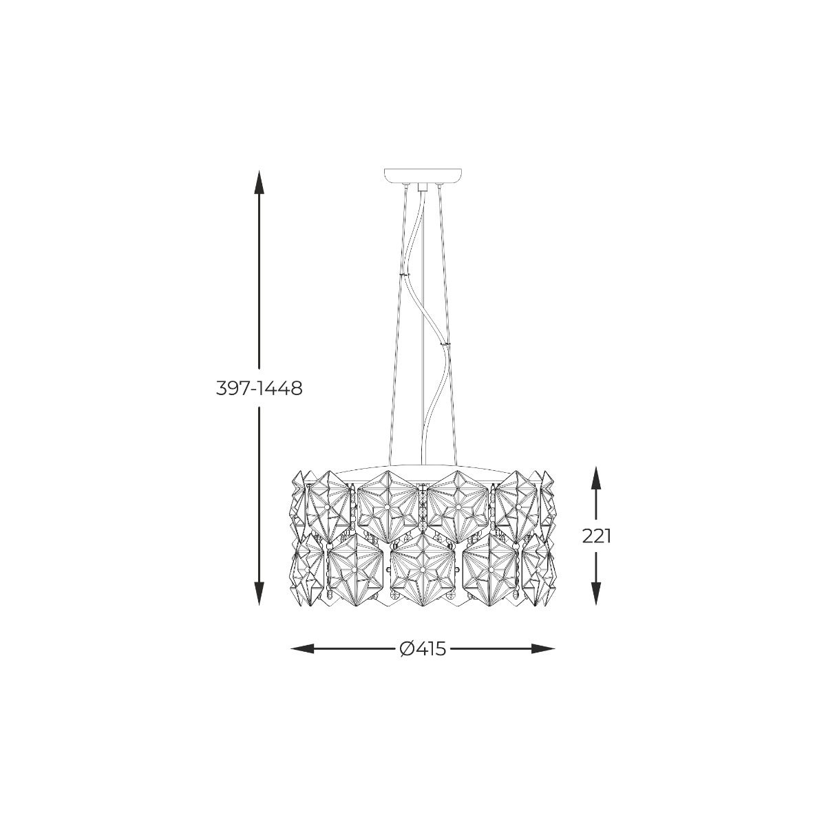 P0534-05C-F4AC DAVI LAMPA WISZĄCA CHROME