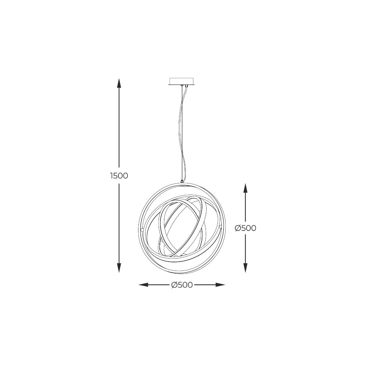 MD9203-4-3BD TESS LAMPA WISZĄCA CZARNA/BLACK