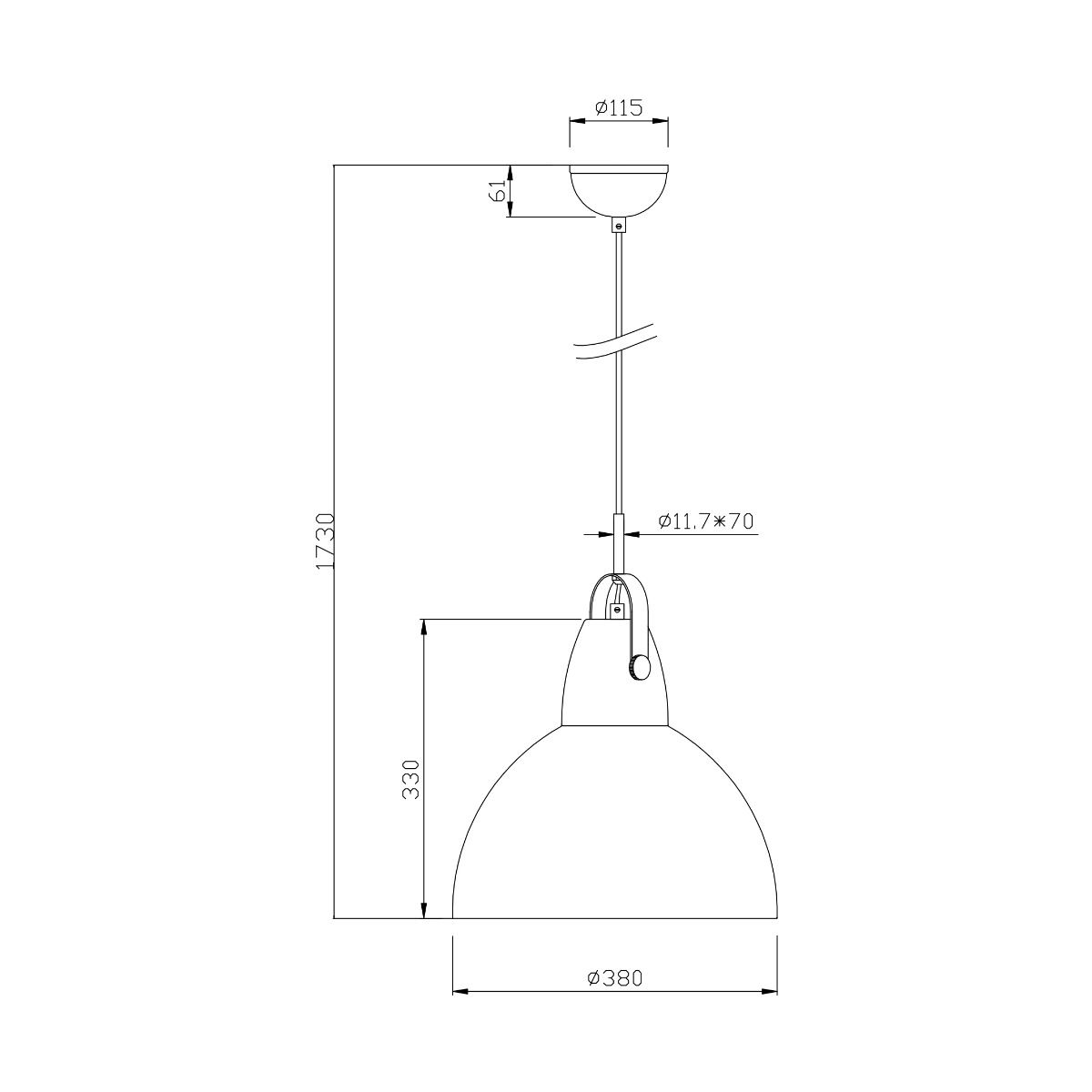 Lampa wisząca CANDE TS-110611P-BK