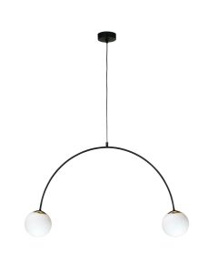 1222 BOW LAMPA WISZĄCA CZARNY + ZŁOTA SATYNA