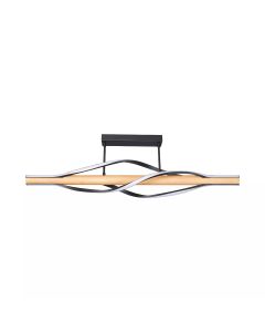 C230857003 BAEZ LAMPA SUFITOWA CZARNA+DREWNO/BLACK+WOOD